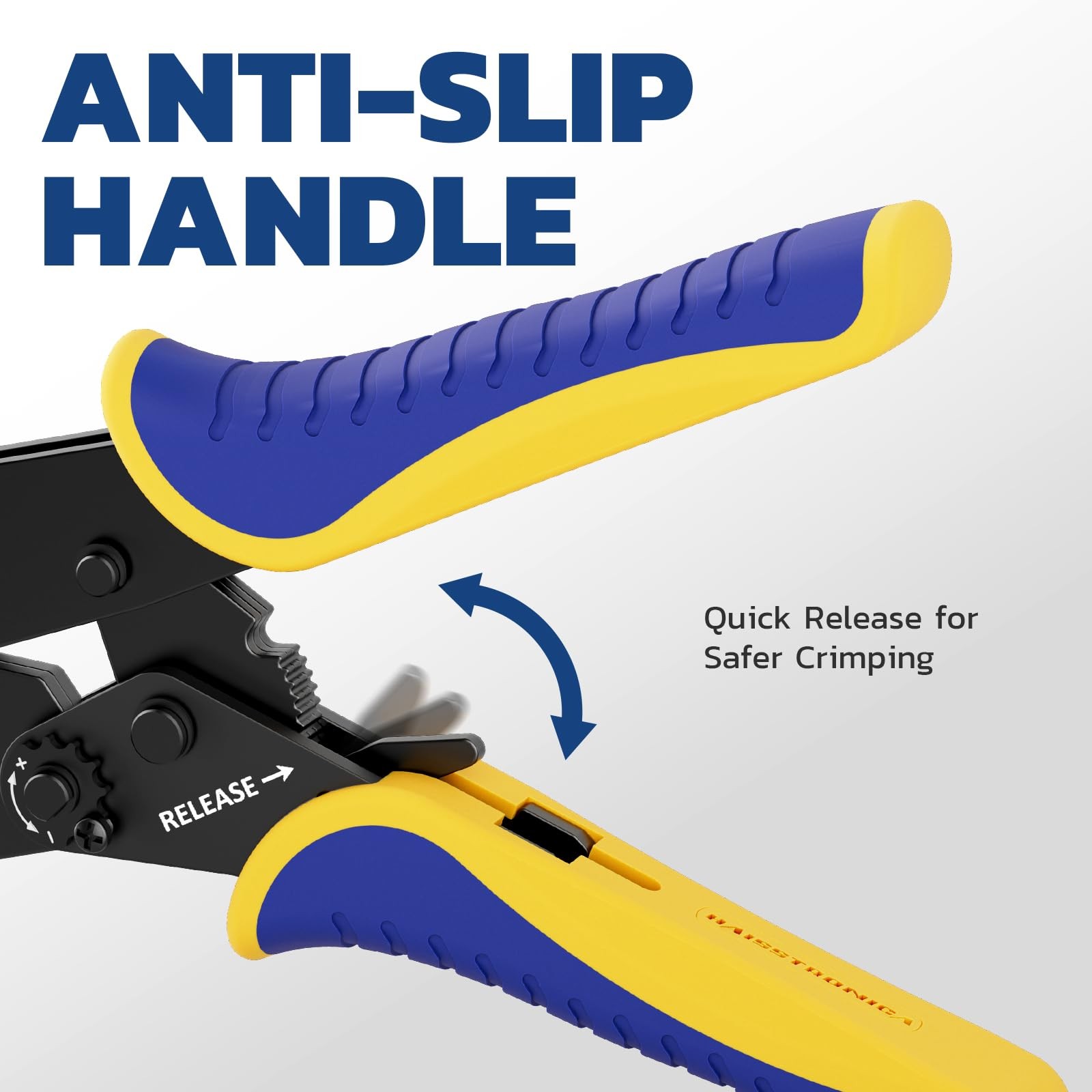 haisstronica Crimping Tool for Insulated 230 mm x 60 mm, Yellow,blue,red