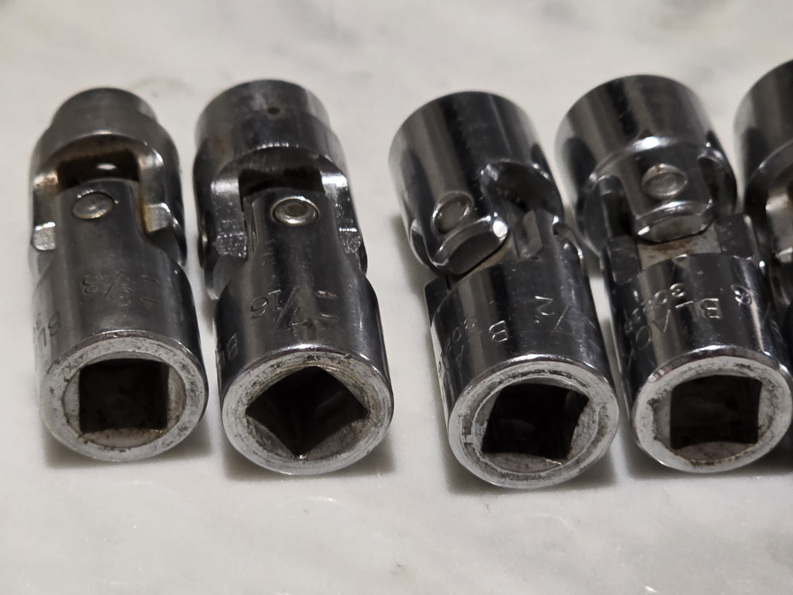 Blackhawk by Proto 3/8 Drive 7 Universal Joint Socket 3/8 7/16 1/2 9/16 5/8 3/4