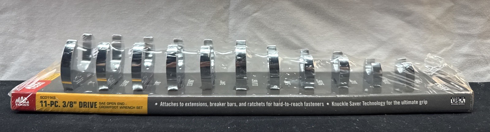 Mac Tools 11-pc SCO11KS Saw 3/8”-1” Crows Foot Open End Wrench Set USA Brand New