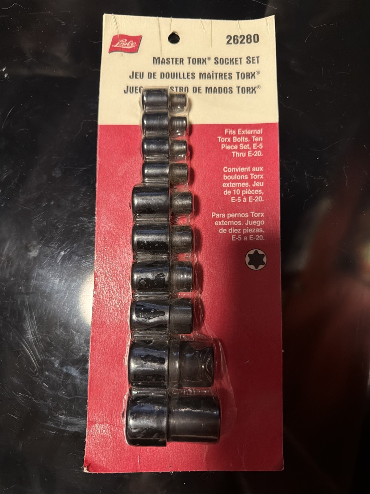 10pc Lisle Master Torx Socket Set E5-E20 Heat-Treated Steel Free Shipping