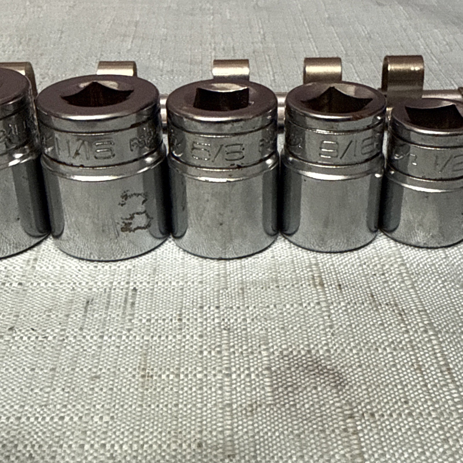 Snap-on Tool 3/8″ drive SAE 6-point Chrome Socket FS Series 11 pcs. 1/4” – 7/8”