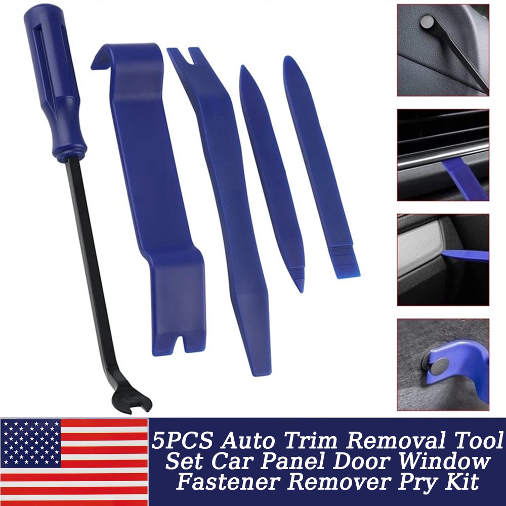 5Pcs Car Trim Removal Tool Set Hand Tools Pry Bar Panel Door Interior Clip Kit