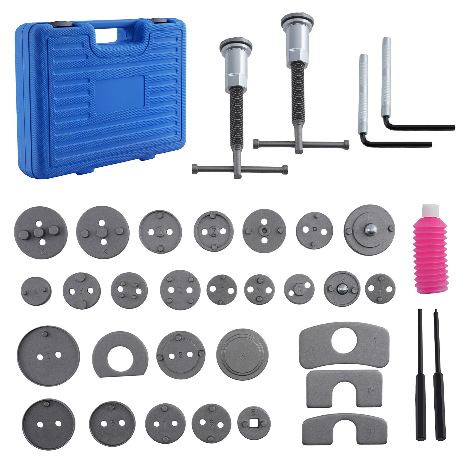 Universal 35 PCS Brake Caliper Piston Disc Rewind Back Tool Set W/24 Adapters