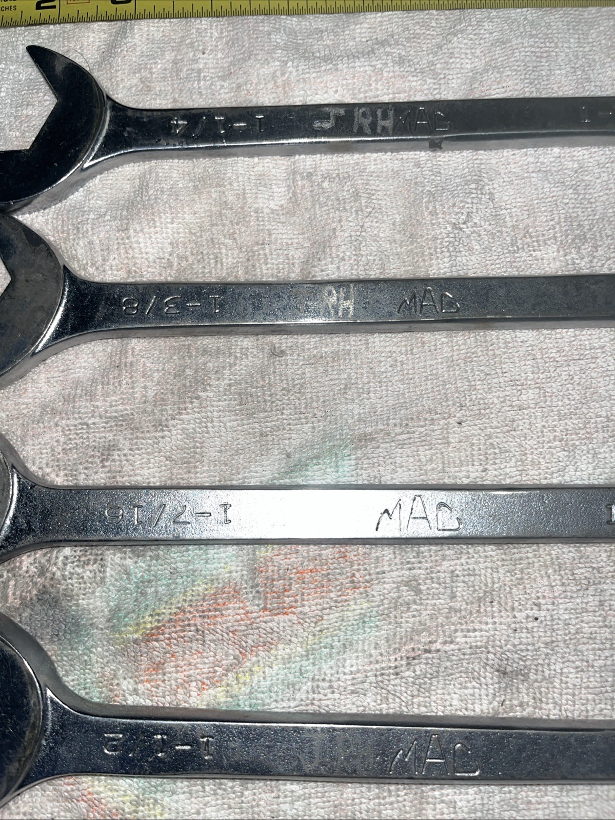 Vintage MAC 4way Angle Open End 4pc WRENCH SET 1 1/4- 1 1/2” DA40 DA44 DA46 DA48