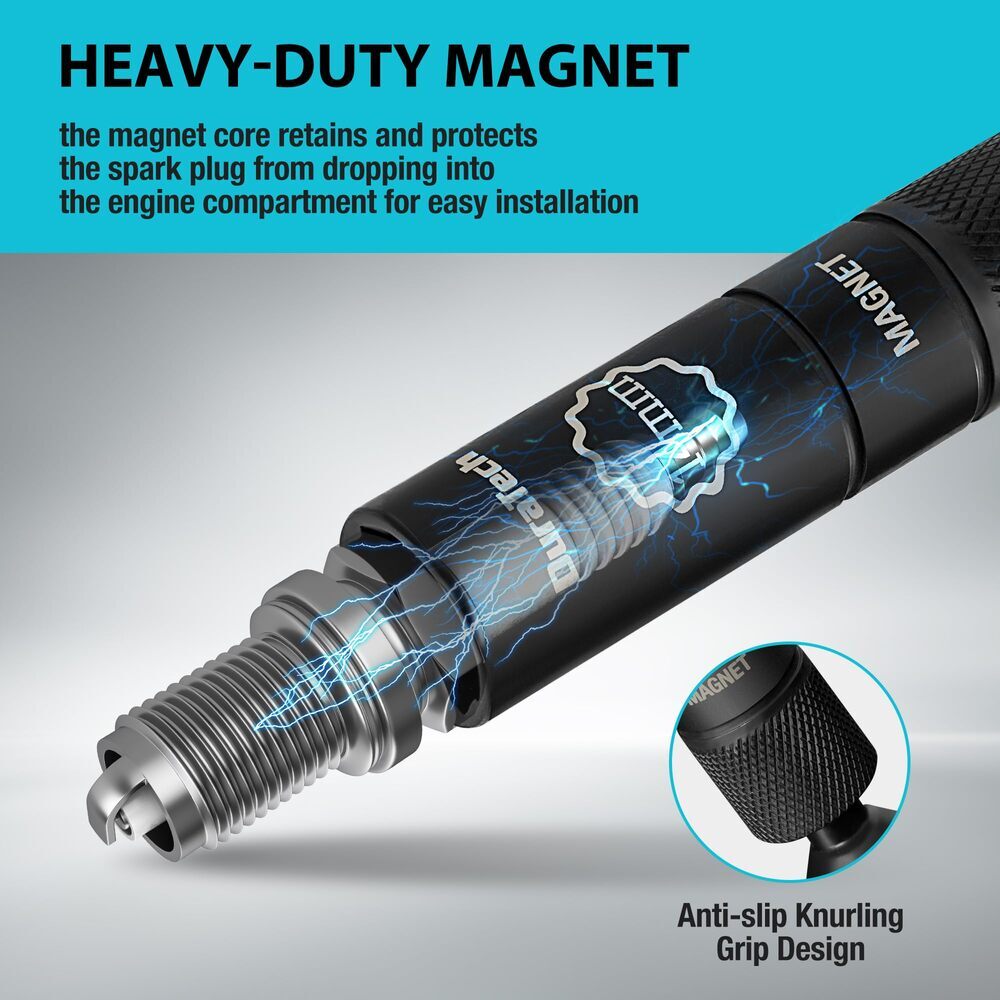 DURATECH 14mm Swivel Magnetic Spark Plug Sockets 3/8″ Drive x 12″ 1MM Thin Wall