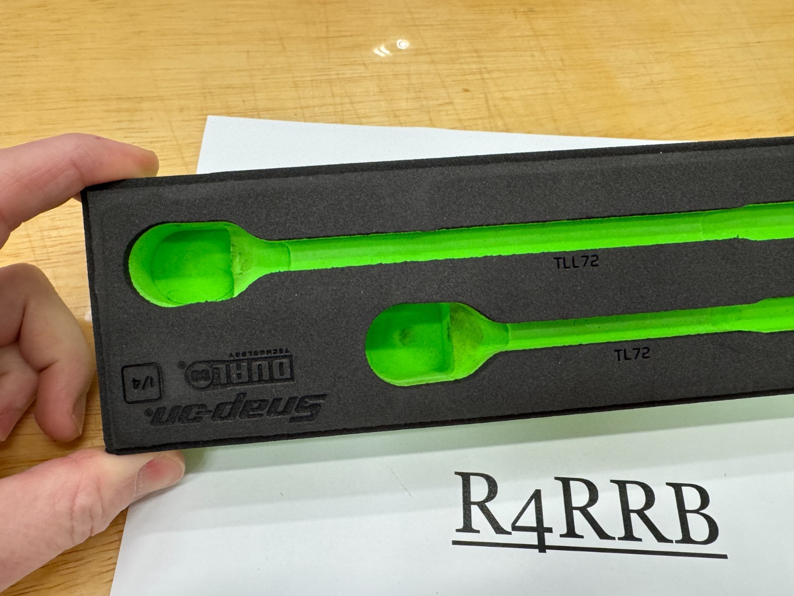 Snap-on Tools GREEN FOAM ORGANIZER for 3pc 1/4″ Drive Ratchet Set FM103RT01BG