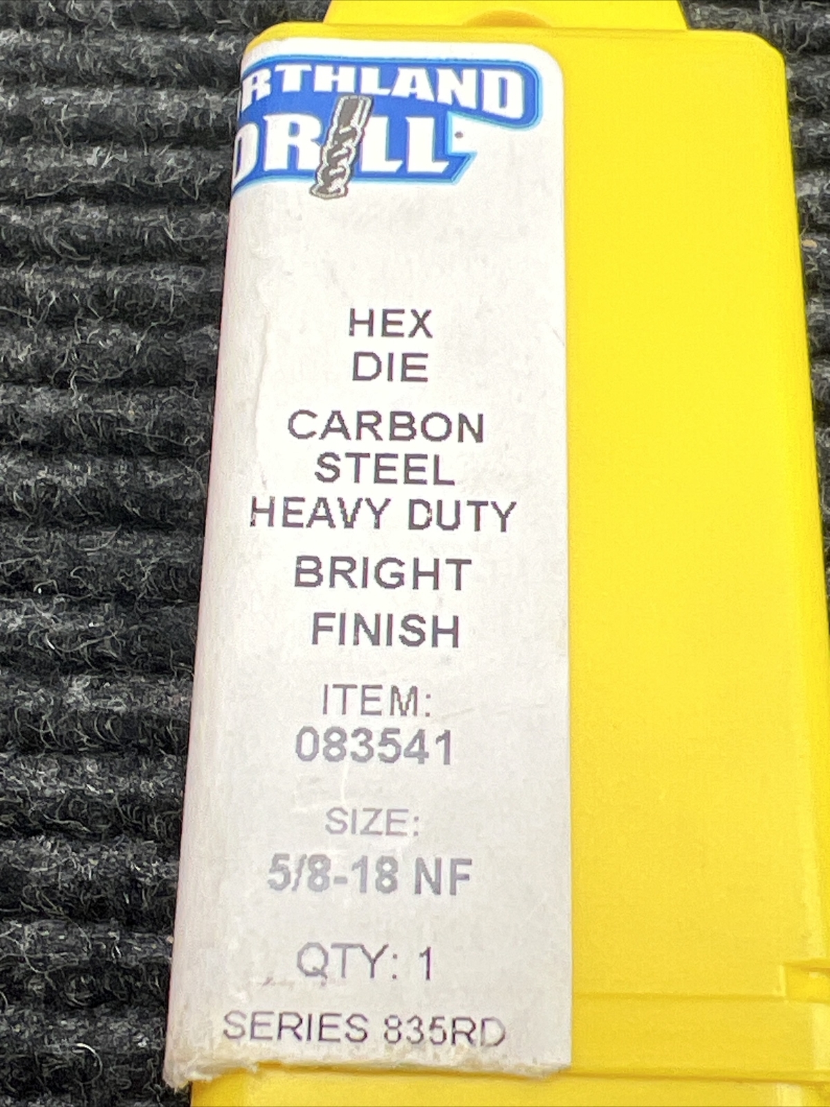 New Northland Carbon Steel Heavy Duty Hex Die, Size 5/8-18 NF, 083541