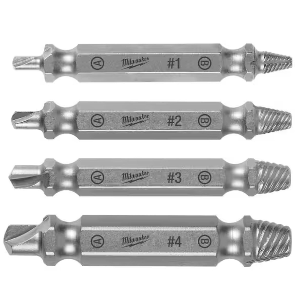 Milwaukee 49-57-9001, M2 Steel Screw Extractor Set (4-Piece)