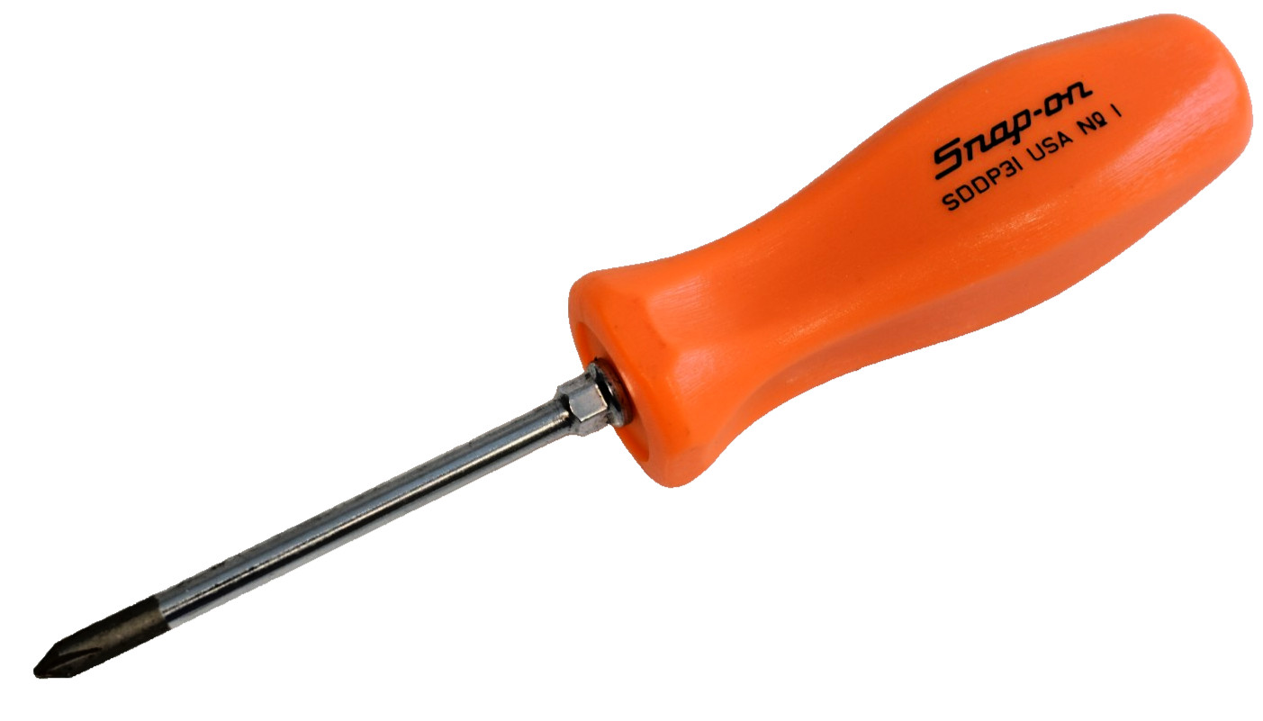Snap-on Tools SDDP31 #1 Philips Screwdriver Orange Handle USA 6.5″ Length