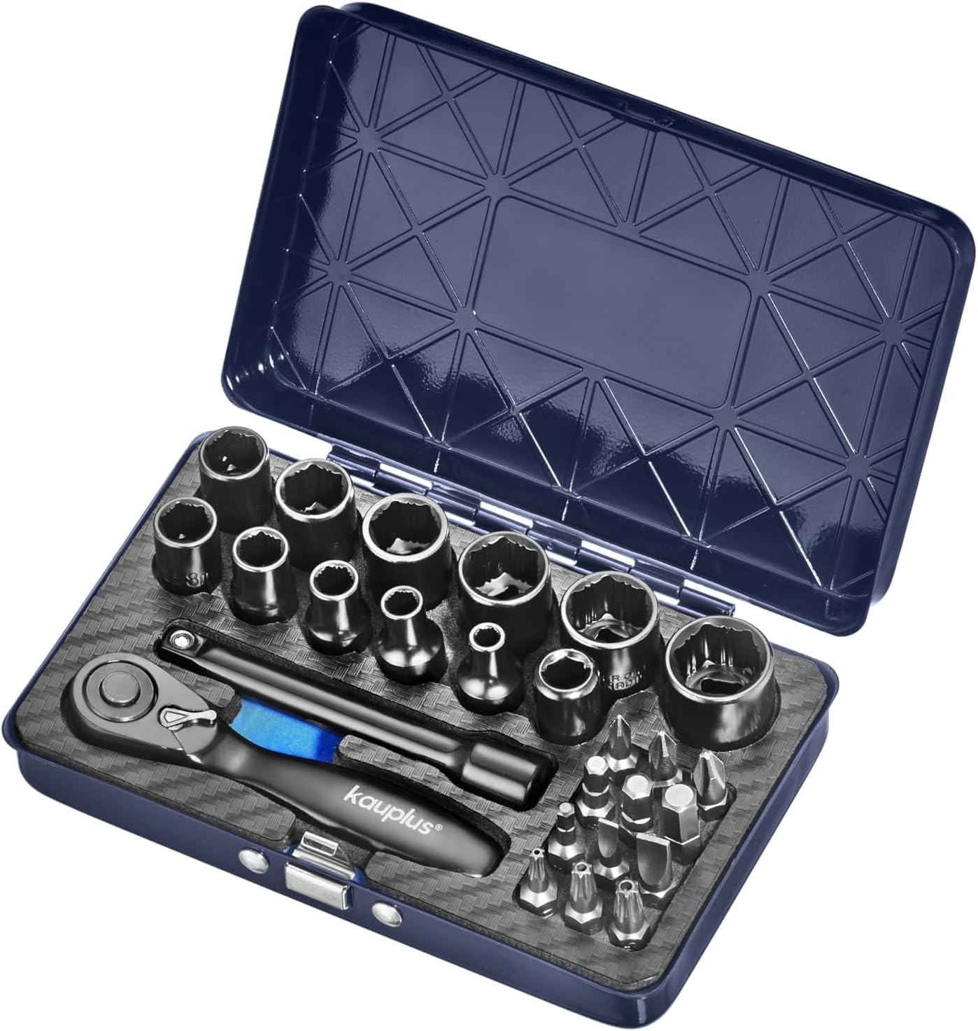 26PCS 1/4” Ratchet & Bit Socket Set, Mini 90-Tooth Ratcheting Drive Metal