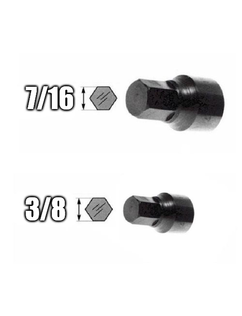 Set (2) Short SAE Hex Tools 3/8 and 7/16 Sockets for auto repair