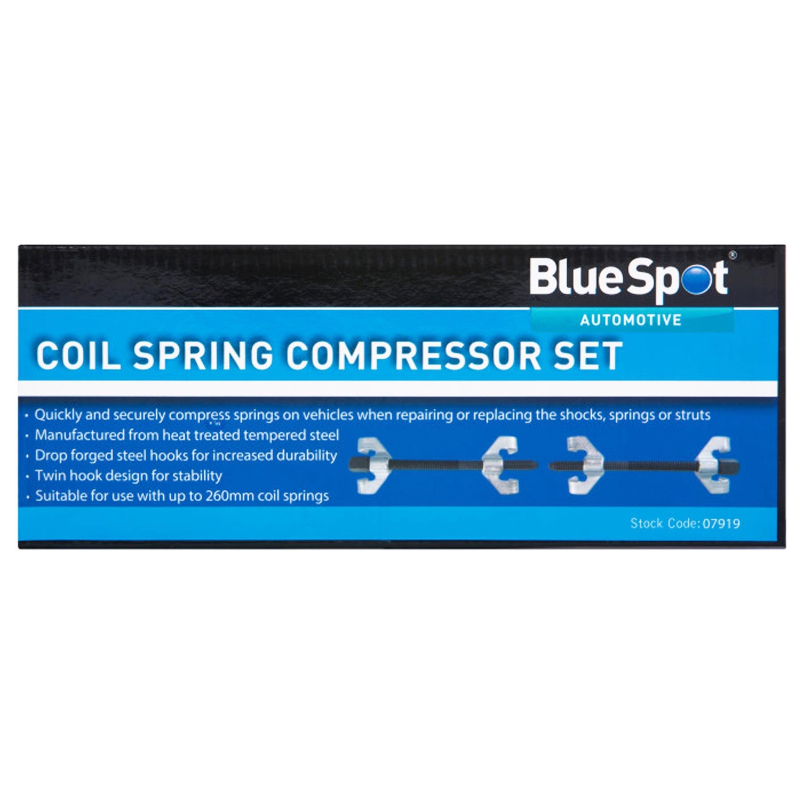 BlueSpot Coil Spring Compressor Set Suspension Clamps 260mm Tool For Car