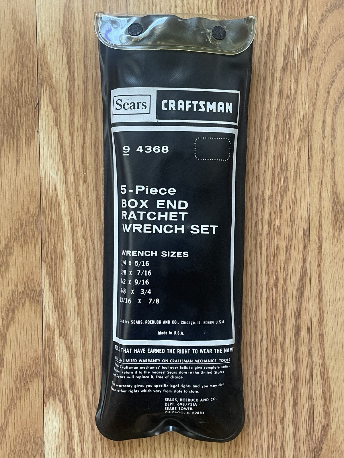 CRAFTSMAN 5Pc. BOX END RATCHETING WRENCH SET~ 9-4368 W/POUCH