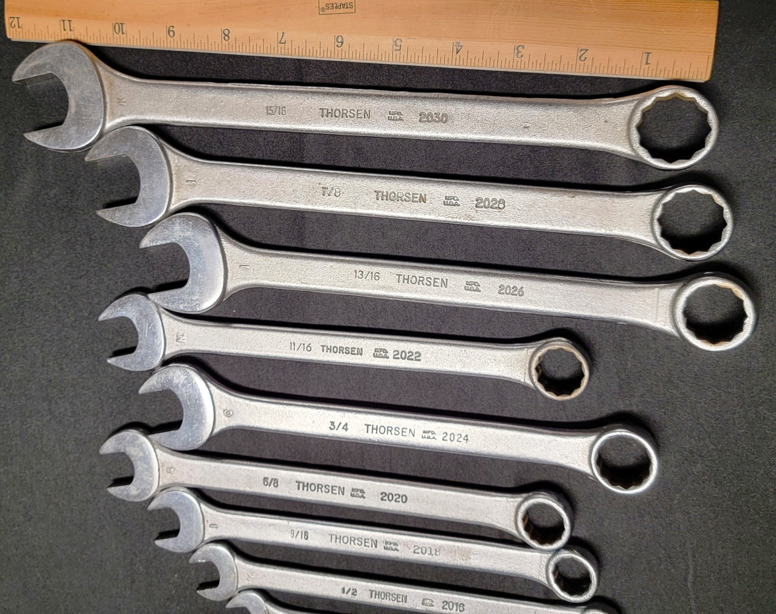 Vintage Thorsen Combination Wrench Set 3/8″ to 15/16″ 10 Pc USA 2012-2030