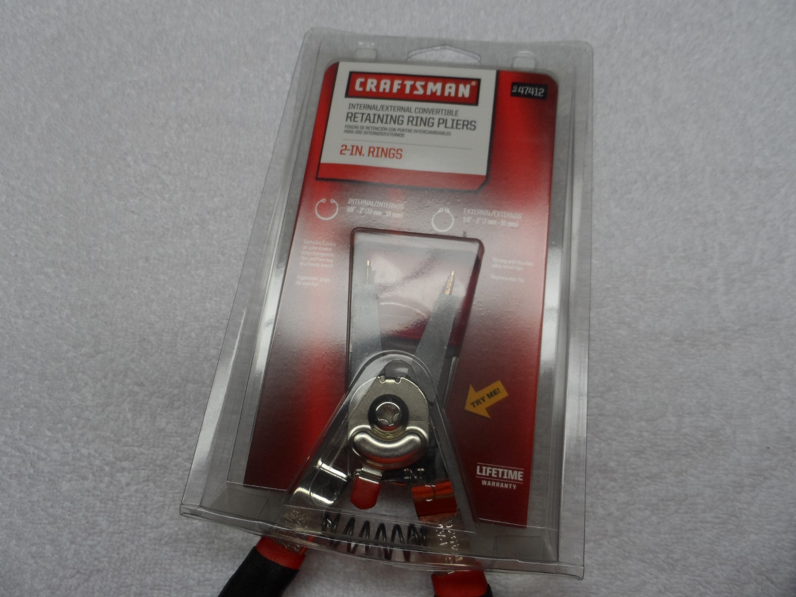 Craftsman Retaining Ring Pliers, made in USA (white letters) – Part # 47412