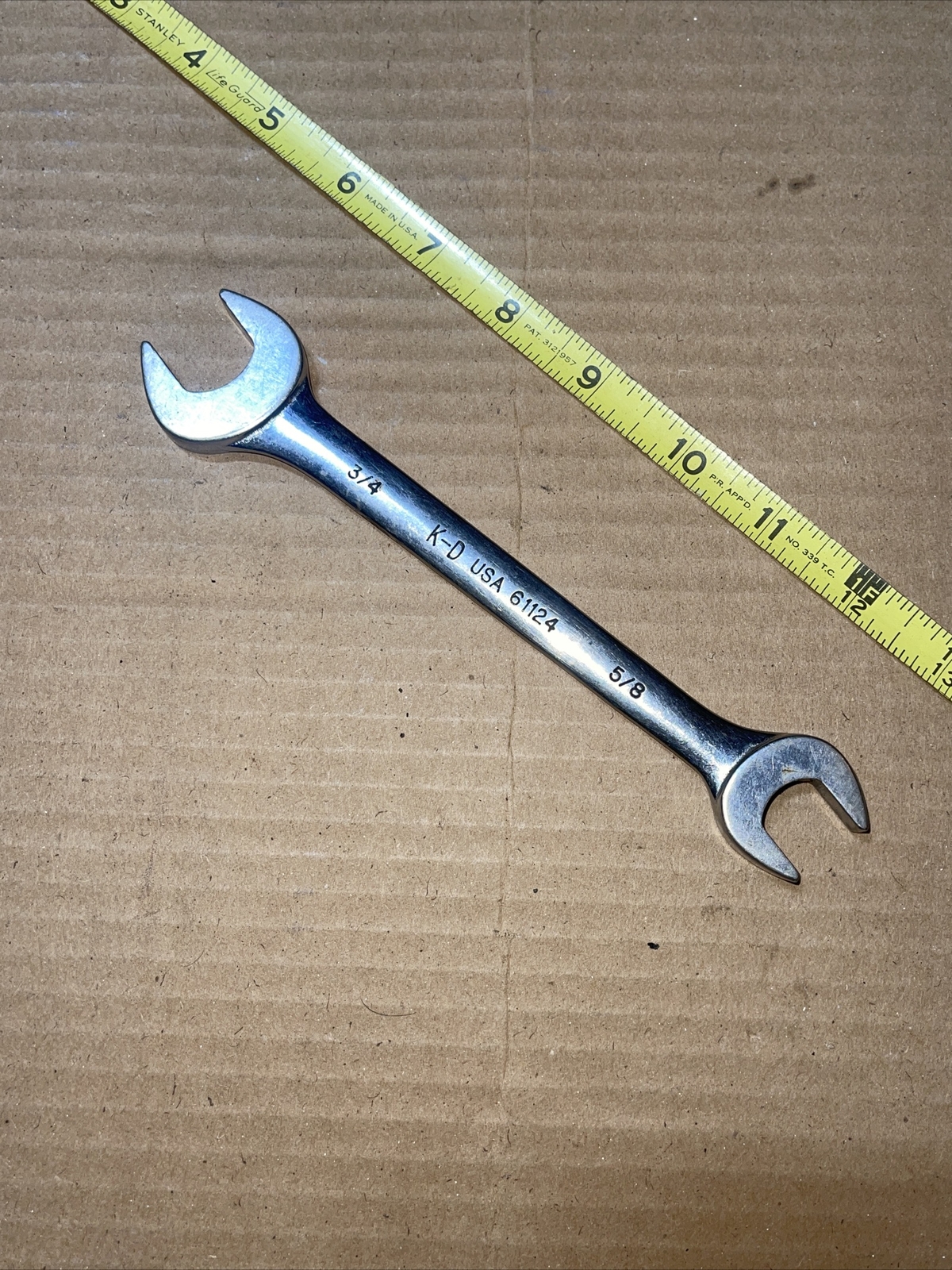 K-D USA 61124 3/4 In X 5/8 In SAE Open End wrench Vintage KD
