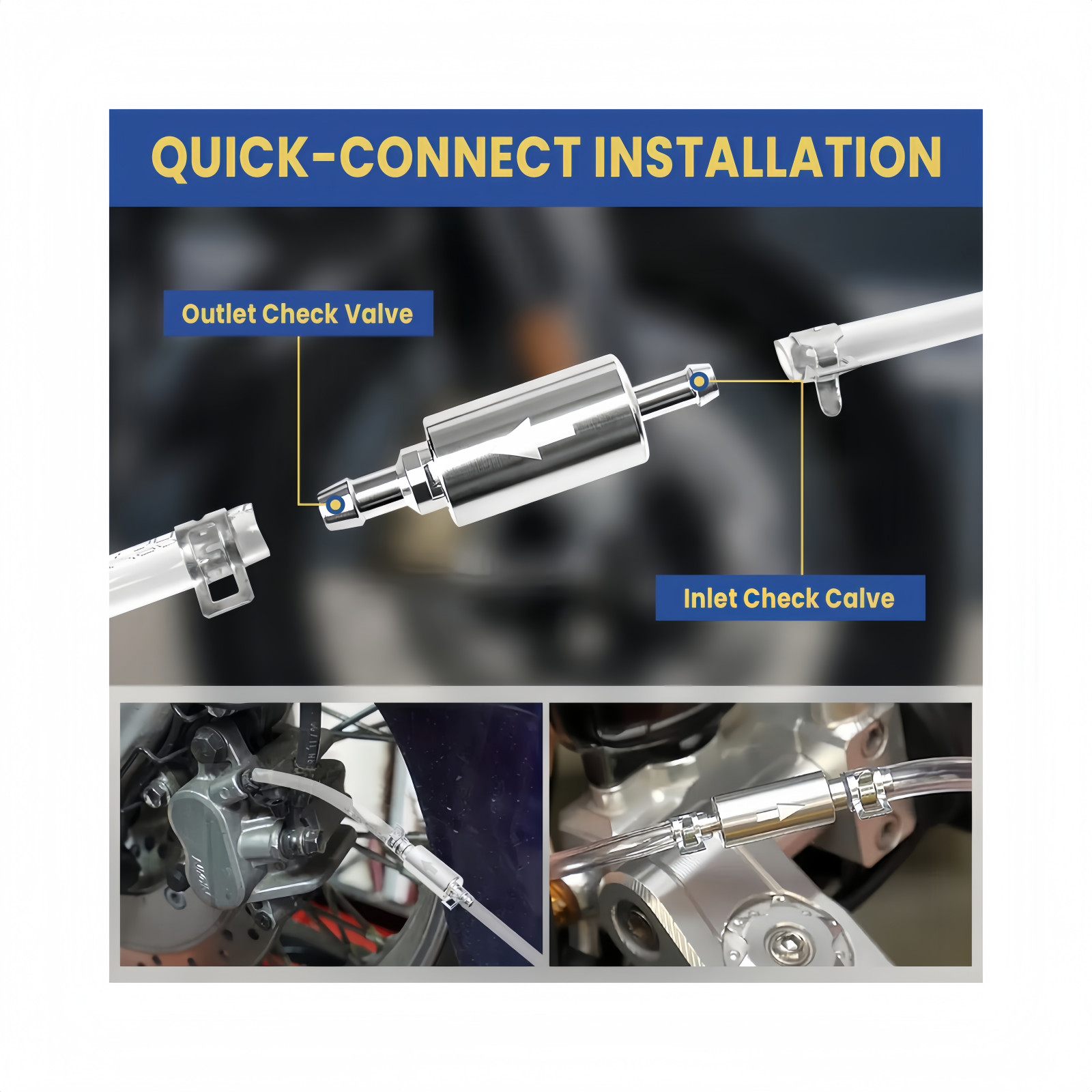 Car Motorcycle Brake Clutch Bleeder Kit One Way Check Valve Fluid Extractor Tool