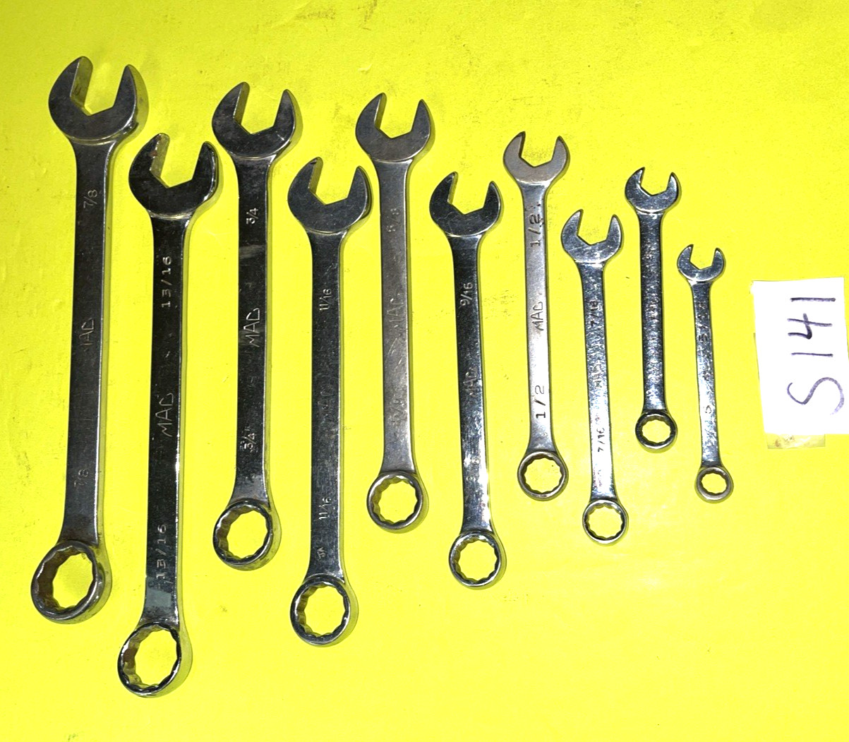 MAC TOOLS 10 PIECE SAE. STANDARD COMBINATION WRENCH SET 12 POINT 5/16 TO 7/8