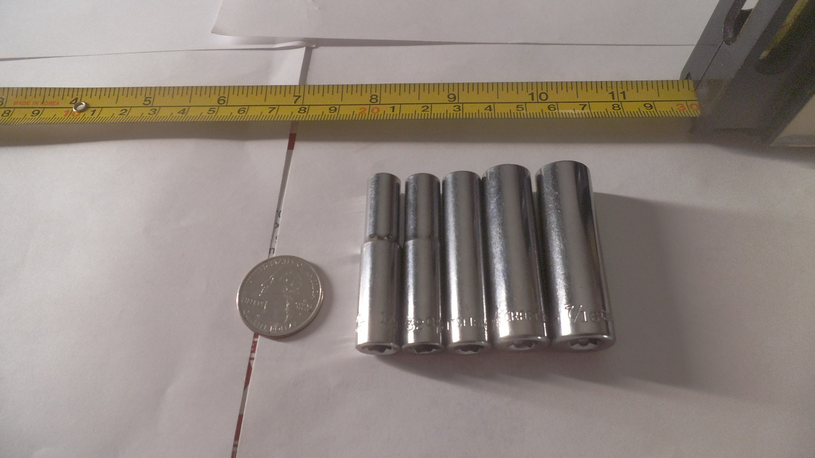 Craftsman 5 pc 1/4 drive deep 6pt SAE sockets sizes 1/4 to 7/16