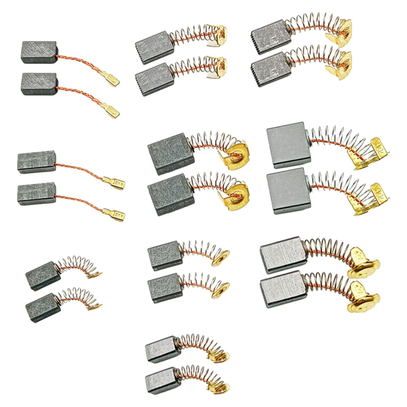 20Pcs 10 Sizes Electric Motor Carbon Brushes Replacement for Power Tool