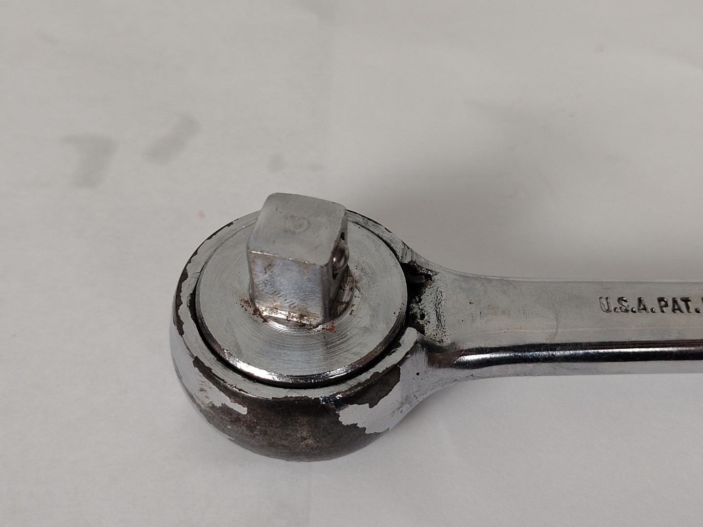 Vintage S-K Wayne 42470 1/2″ Drive Ratchet 10” Long Knurled Handle Made in USA