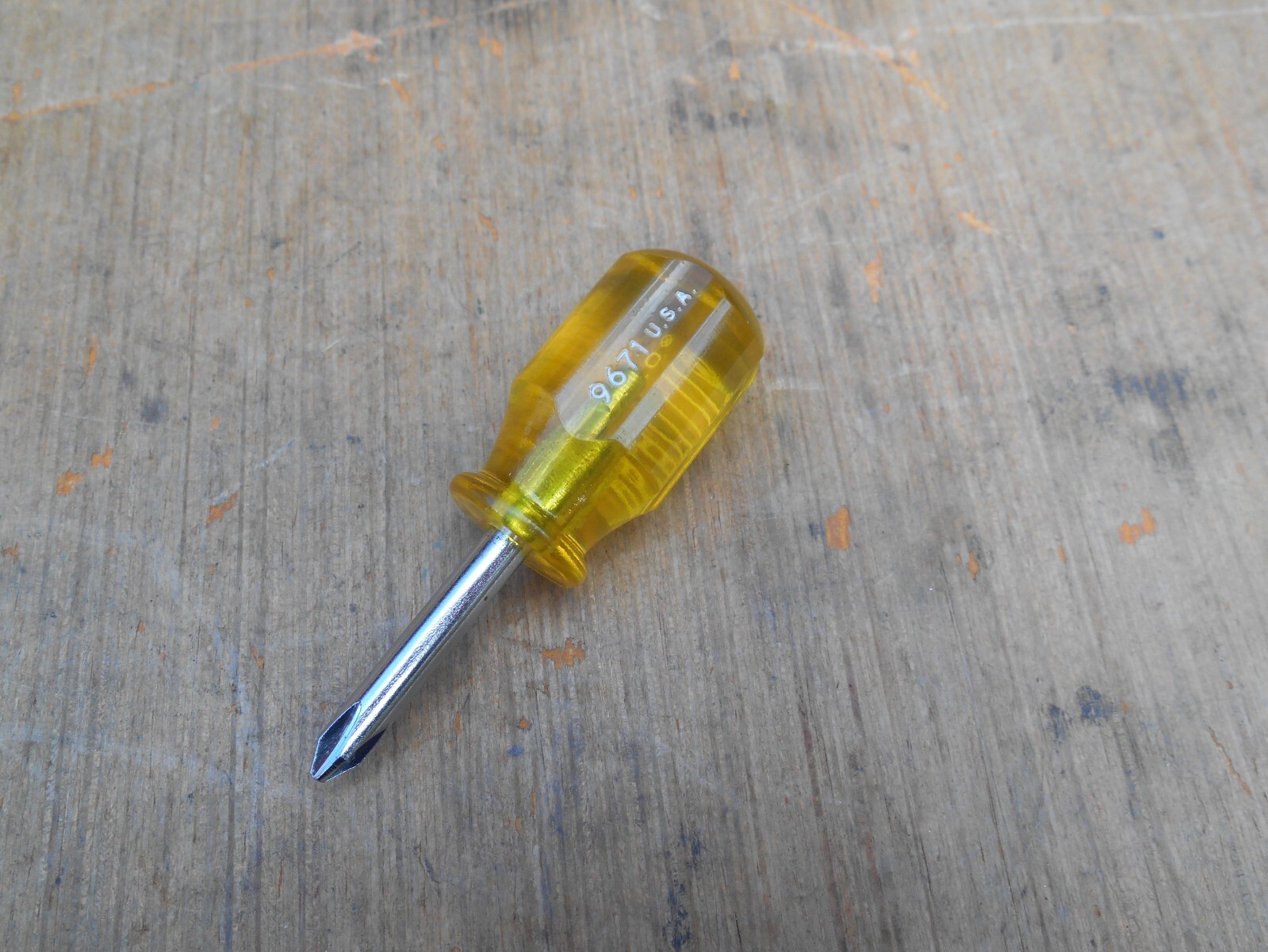 Vintage Proto 9671 Stubby Screwdriver Phillips #2, 3″ OAL USA, New