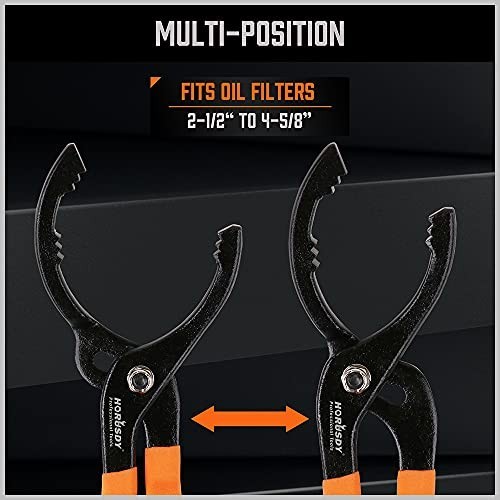 HORUSDY 12 Adjustable Oil Filter Pliers, 20° Angled Jaw Heavy-Duty Oil Filter…