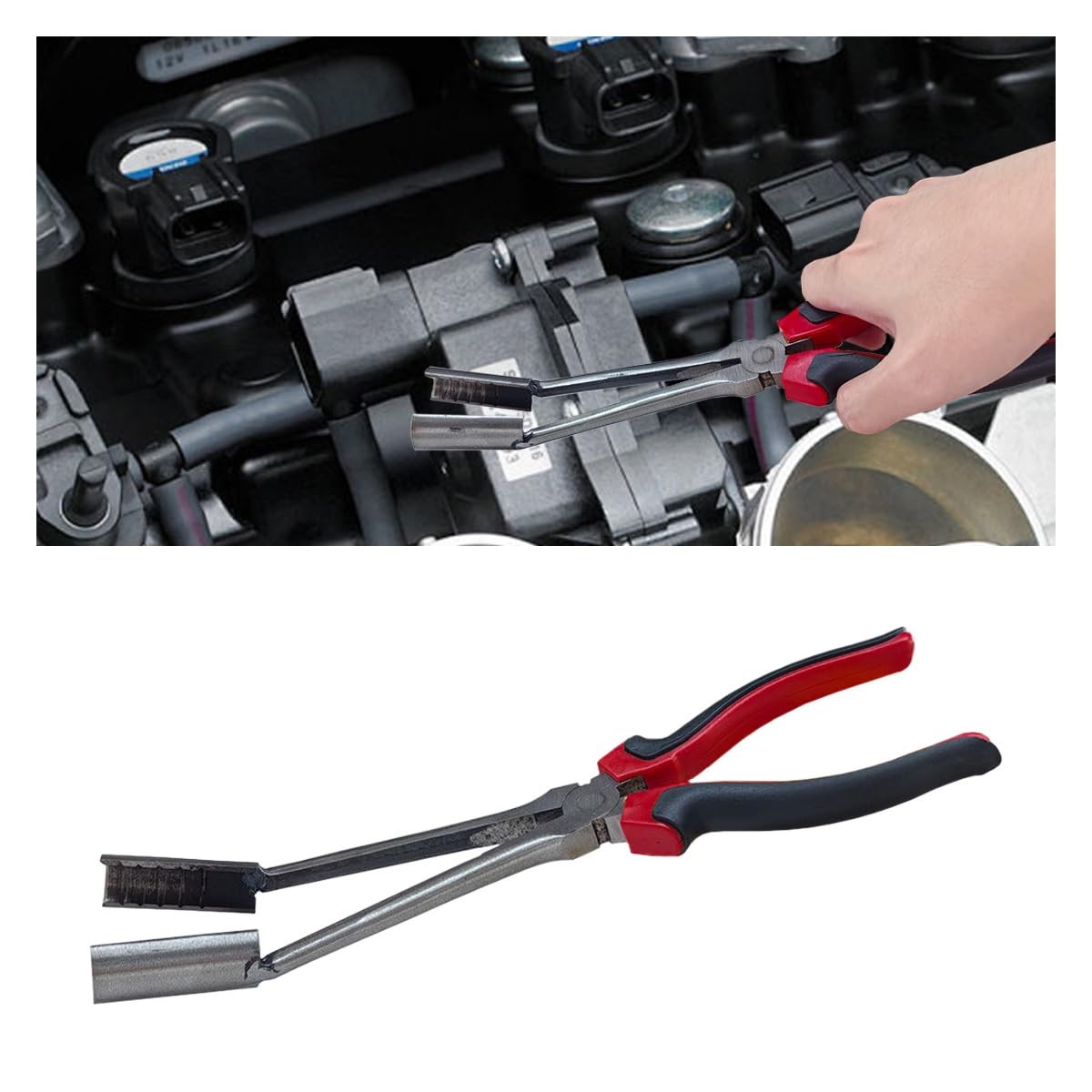 Car Spark Plug Wire Removal Pliers Tool, 11 Inch Sleeve, Black+red+silver
