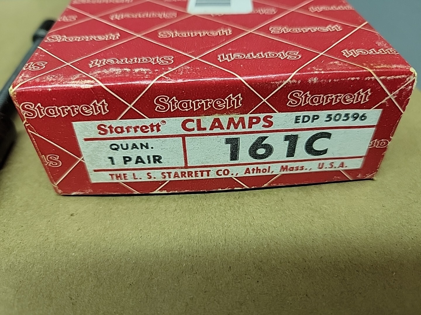 L.S. Starrett Pair 161C Toolmakers Parallel Clamps (2) Near Mint w/ Owners Mark