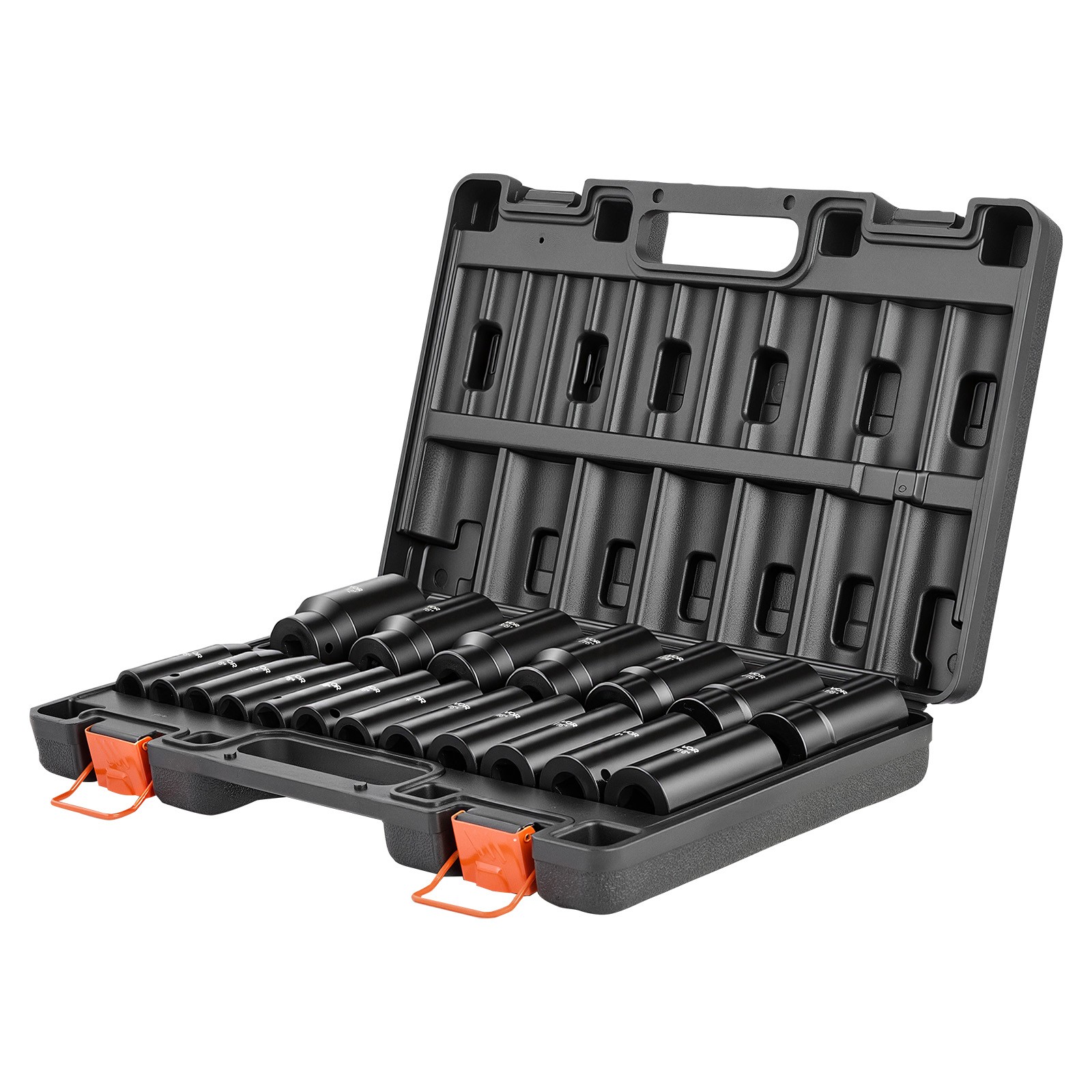 VEVOR Impact Socket Set, 1/2″ 19 Piece Impact Sockets 3/8″ to 1-1/2″ Deep Length