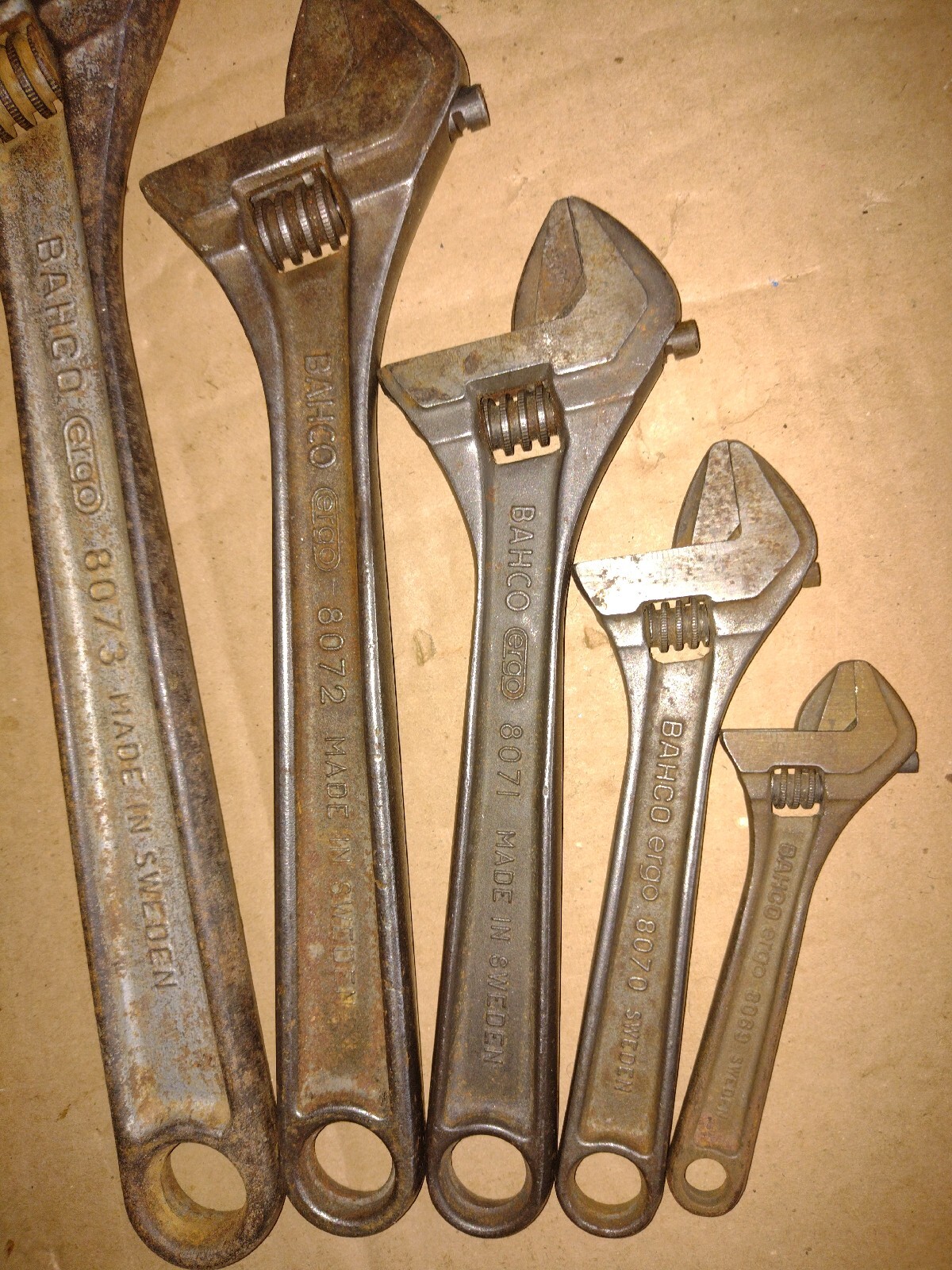 BAHCO ergo ADJUSTABLE WRENCHES-SIZES;12″ &10″ & 8″ & 6″ & 4″ MADE IN SWEDEN
