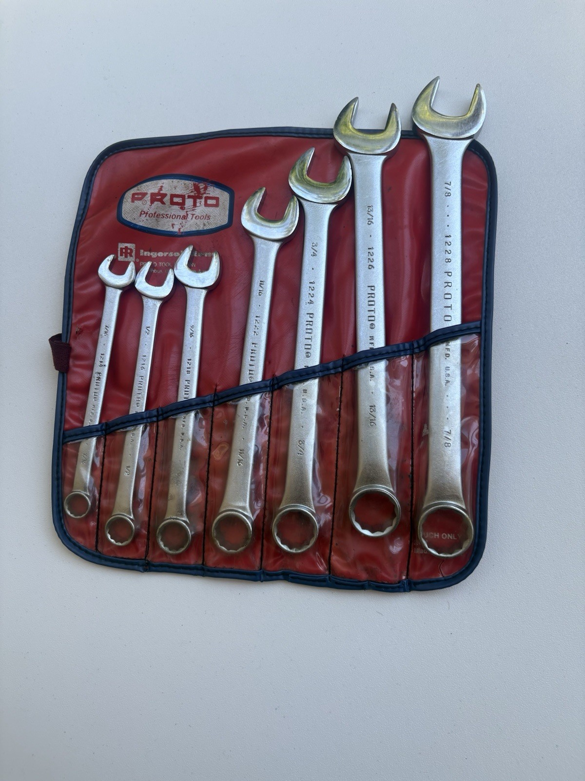 Vintage Proto Professional 7pc Combination Wrench Set 1214-1228 12pt USA Made