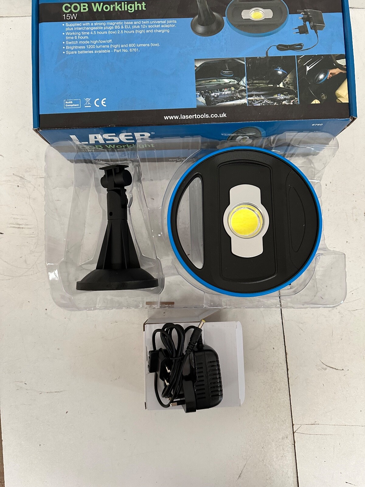Laser 6760 COB Worklight 15w FREE UK NEXT DAY DELIVERY VAT INCLUSIVE
