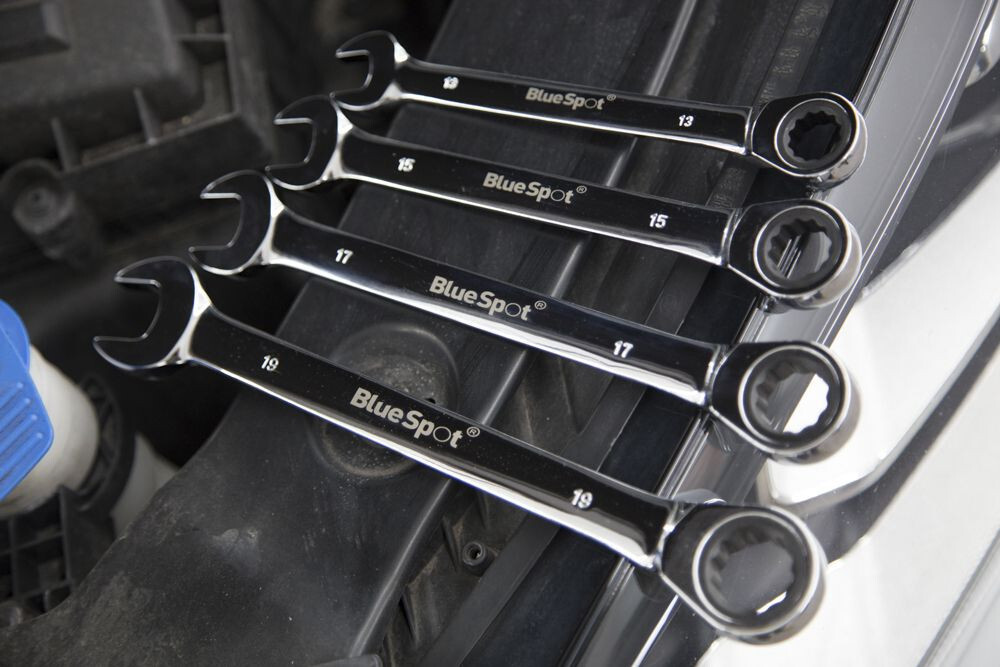 Blue Spot Tools Ratcheting Spanner Set 8-19mm Metric * Lifetime Guarantee *