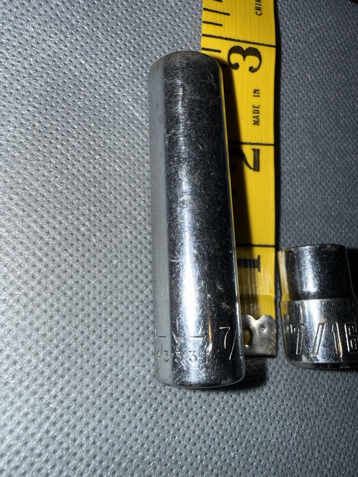 2 Craftsman 7/16″ Sockets 6 Point 3/8 Drive -V- 43331 (deep) & CMMT 43002 (reg).