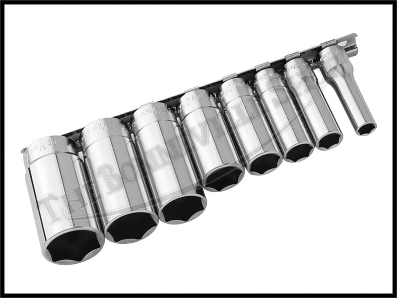 TRIUMPH BSA WHITWORTH DEEP 6 PT 8 PC 3/8″ DRIVE SOCKET SET KOKEN PN# TBS-0531