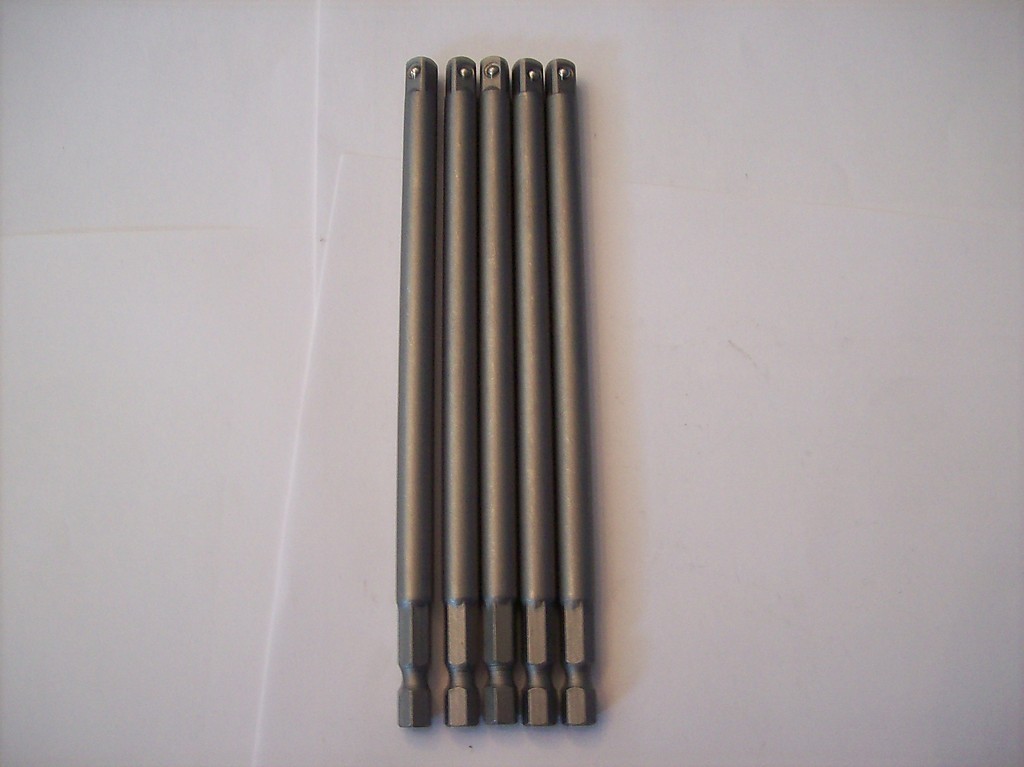 5pcs 6″ SQUARE POWER EXTENSION BARS BITS HEX SHANK 1/4″