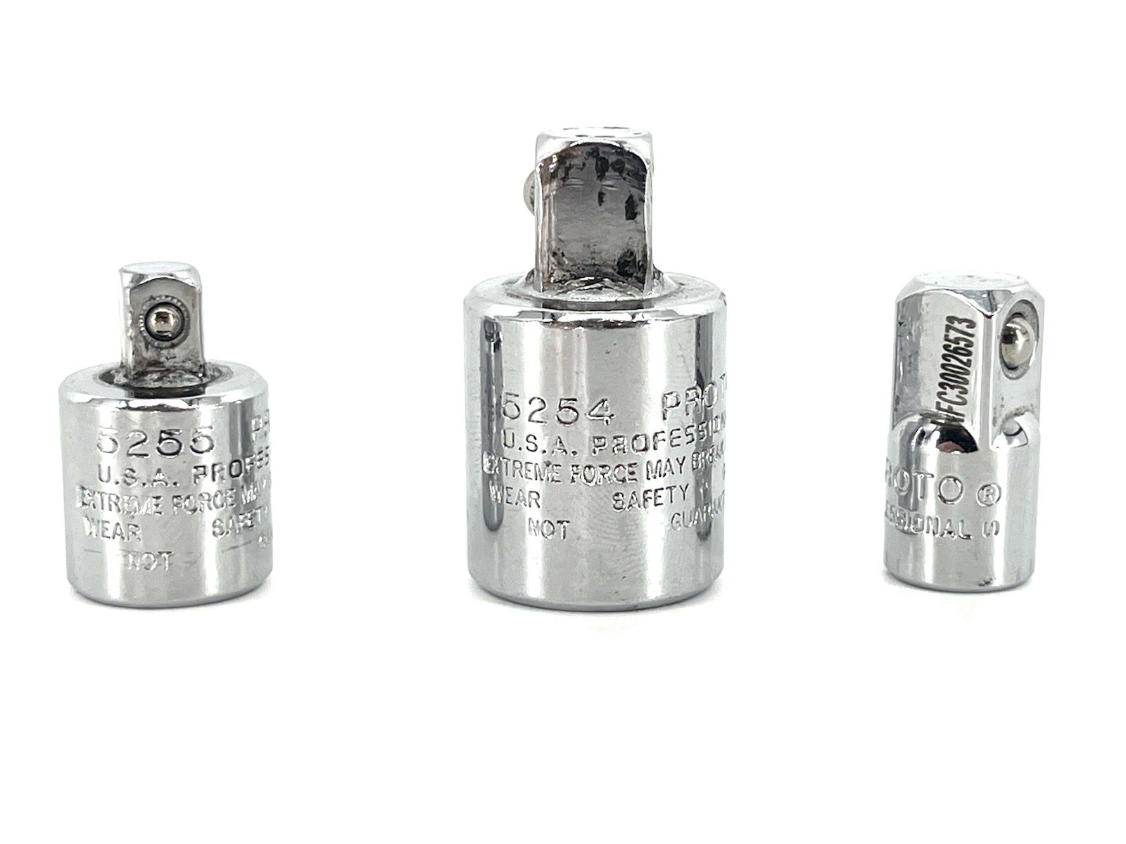 Proto Professional Set Of 3 Adapters 3/8-1/4, 1/2-3/8 & 1/4-3/8 (5254,5255,5256)