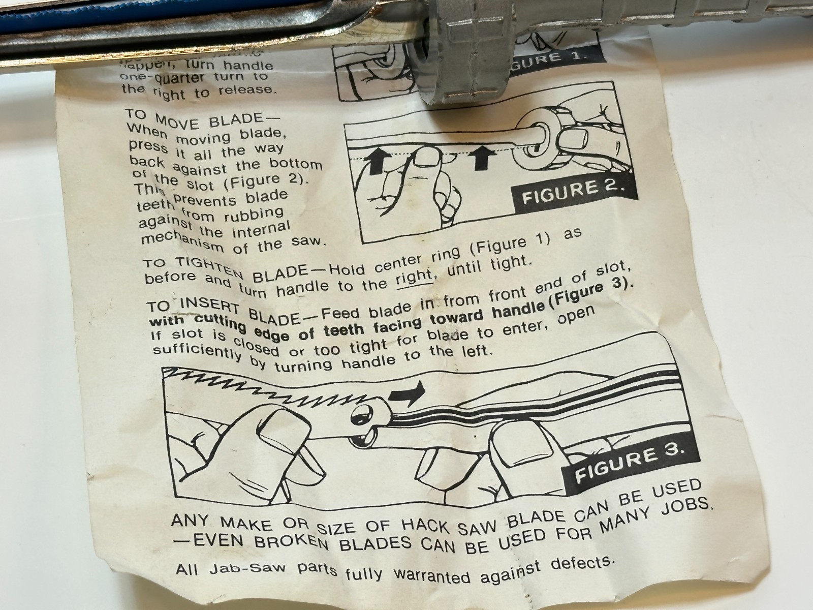 Easco Tools USA 21045 (Rare) Jab Hack Saw w/ Original Instructions NEW Old Stock