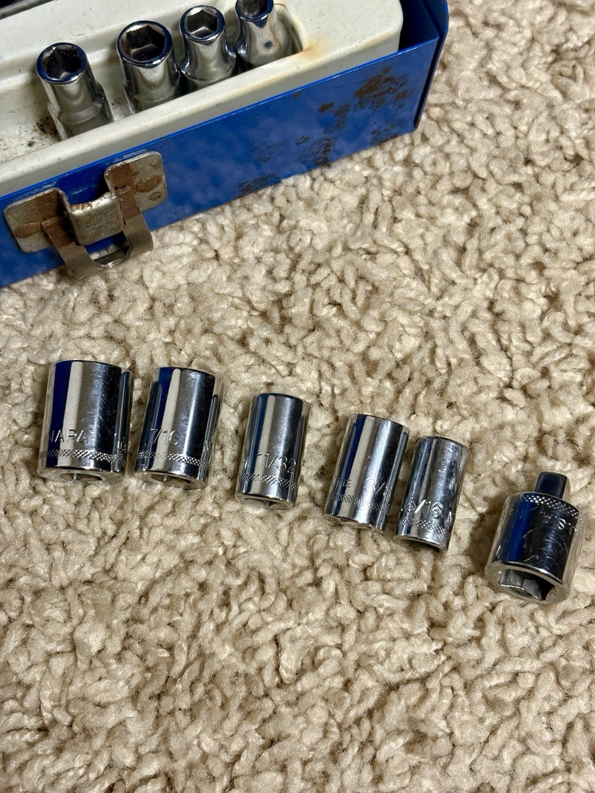 NAPA 3/8″ 1/4″ Socket Set USA Metal Case – Incomplete / See Pics