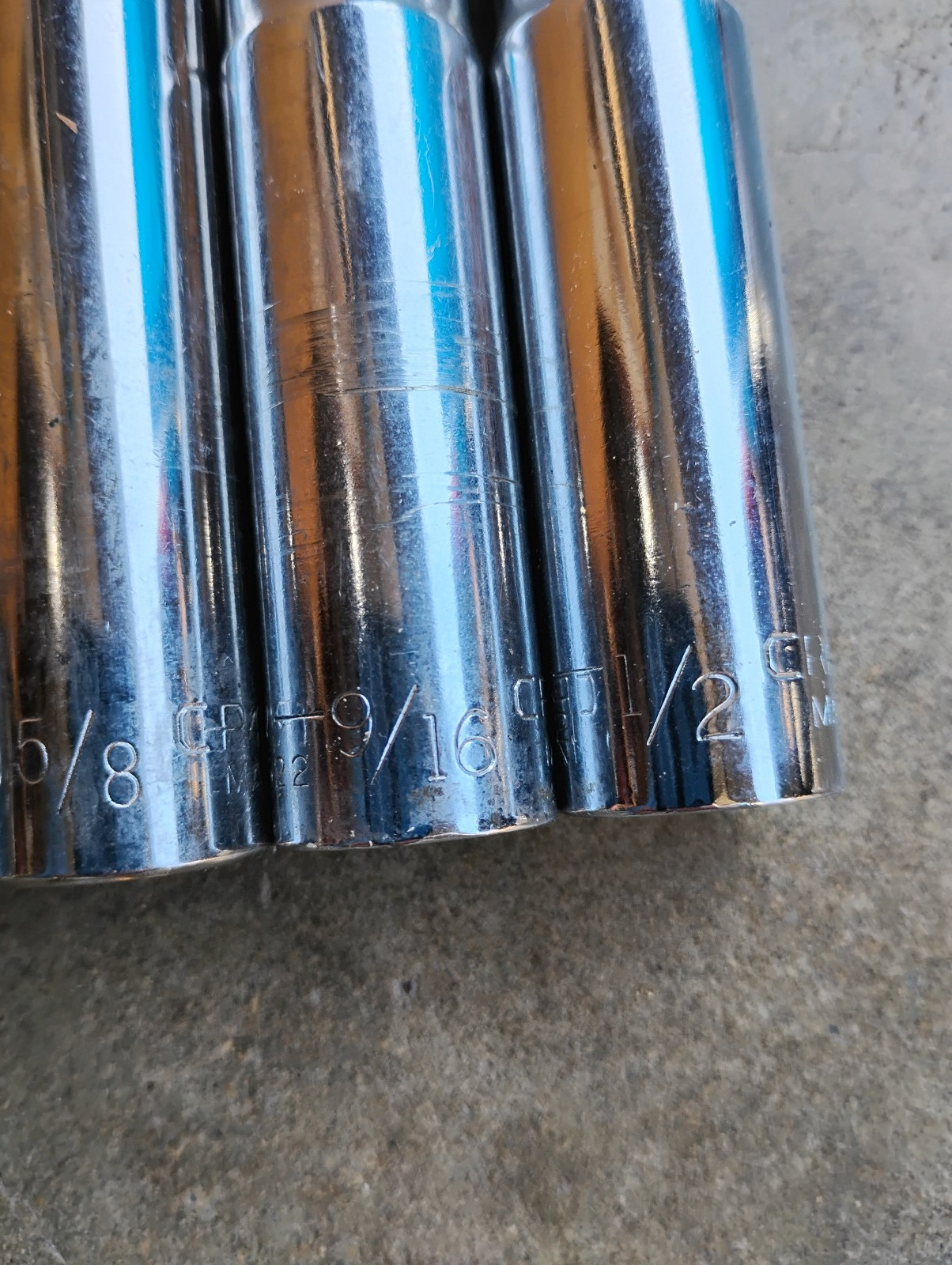 CRAFTSMAN 8 Piece 1/2 Dr 12pt Deep SAE Socket Set 15/16″- 1/2″ USA