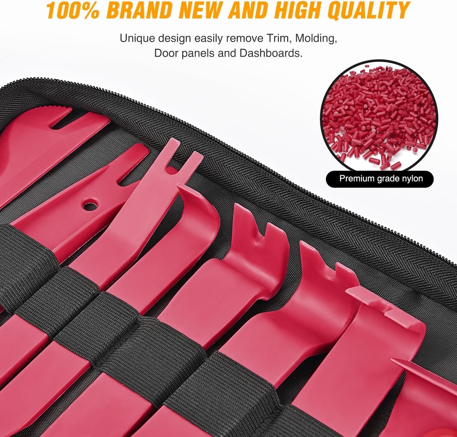 330Pc Trim Removal Tool Set, Red, Fastener Clip Pliers