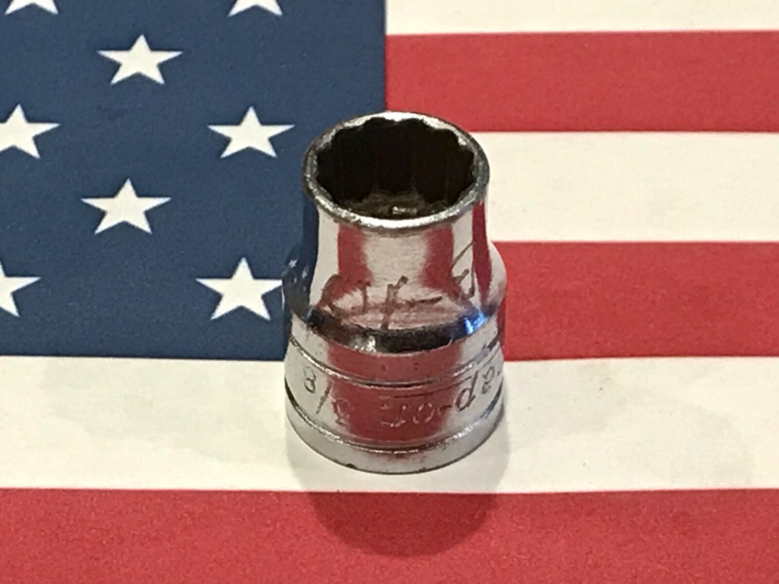 1958 Vintage Snap-on 3/8″ Shallow Socket, 12 Point, 3/8″ Drive, F 121 USA 🇺🇸