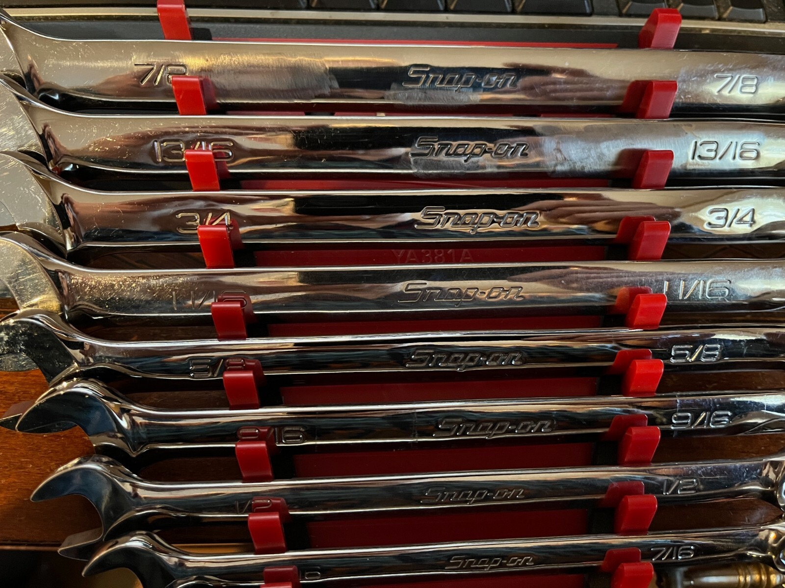 🔥Snap-on OSH710B 6 Point SAE Combination Wrench Set 10 Wrenches 5/16-7/8″