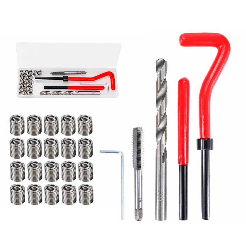 25PCS Thread Repair Kit HSS Twist Drill Bit Set Metric Helicoil M3 M6 M8 M12