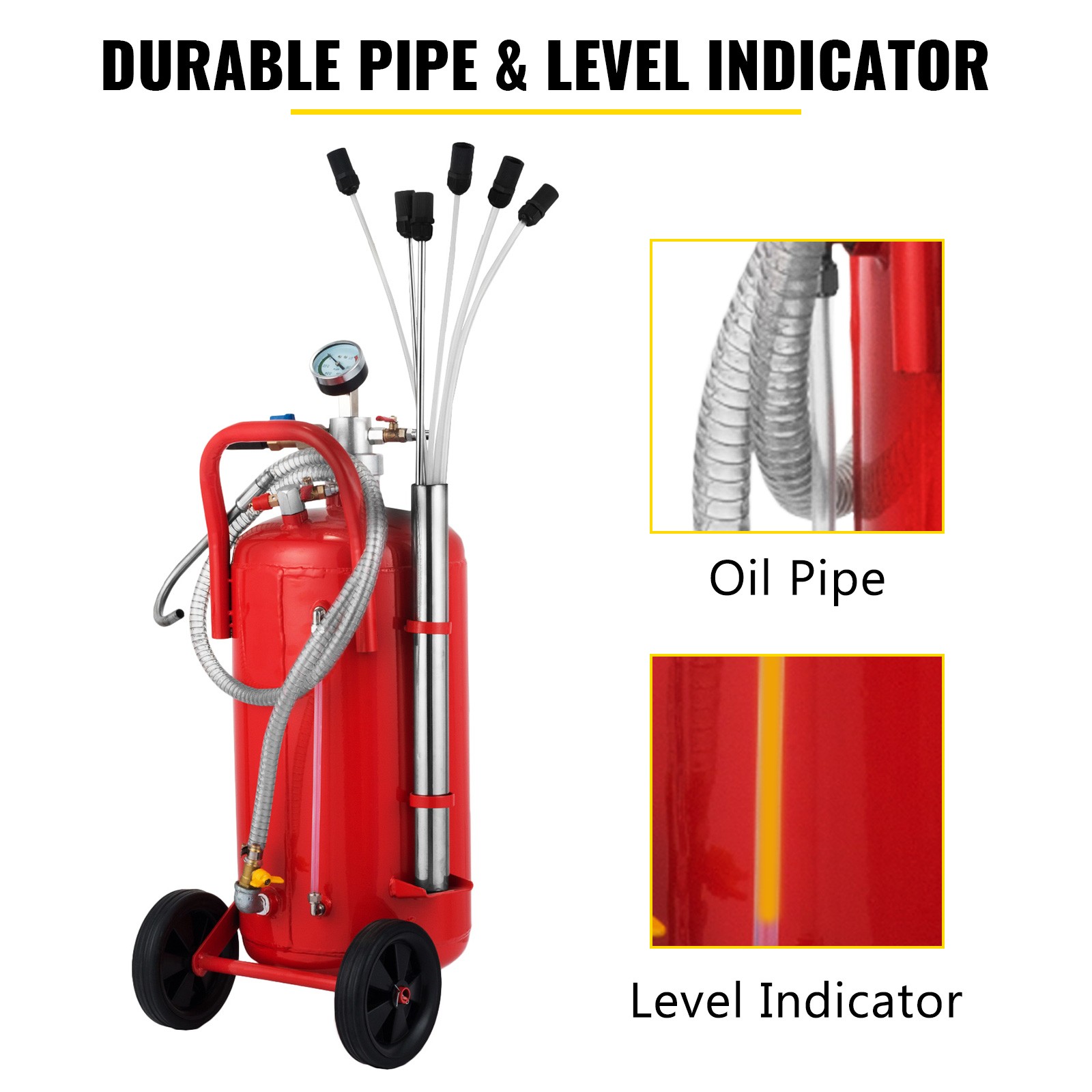 5 Gallon Portable Air Pneumatic Waste Oil Garage Extractor Drain Tank