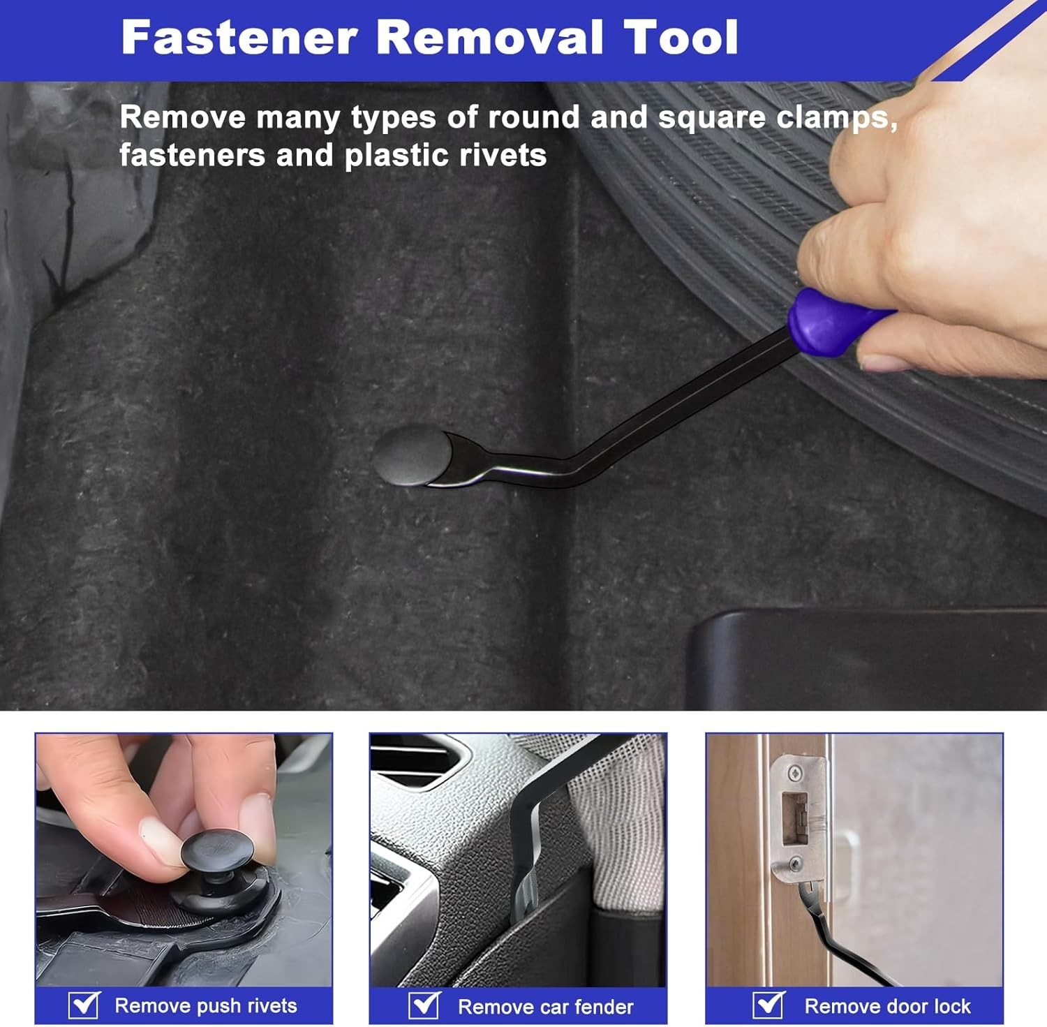 Ergonomic Auto Trim Repair Tool Set – Pliers, Fastener Remover & Storage Bag