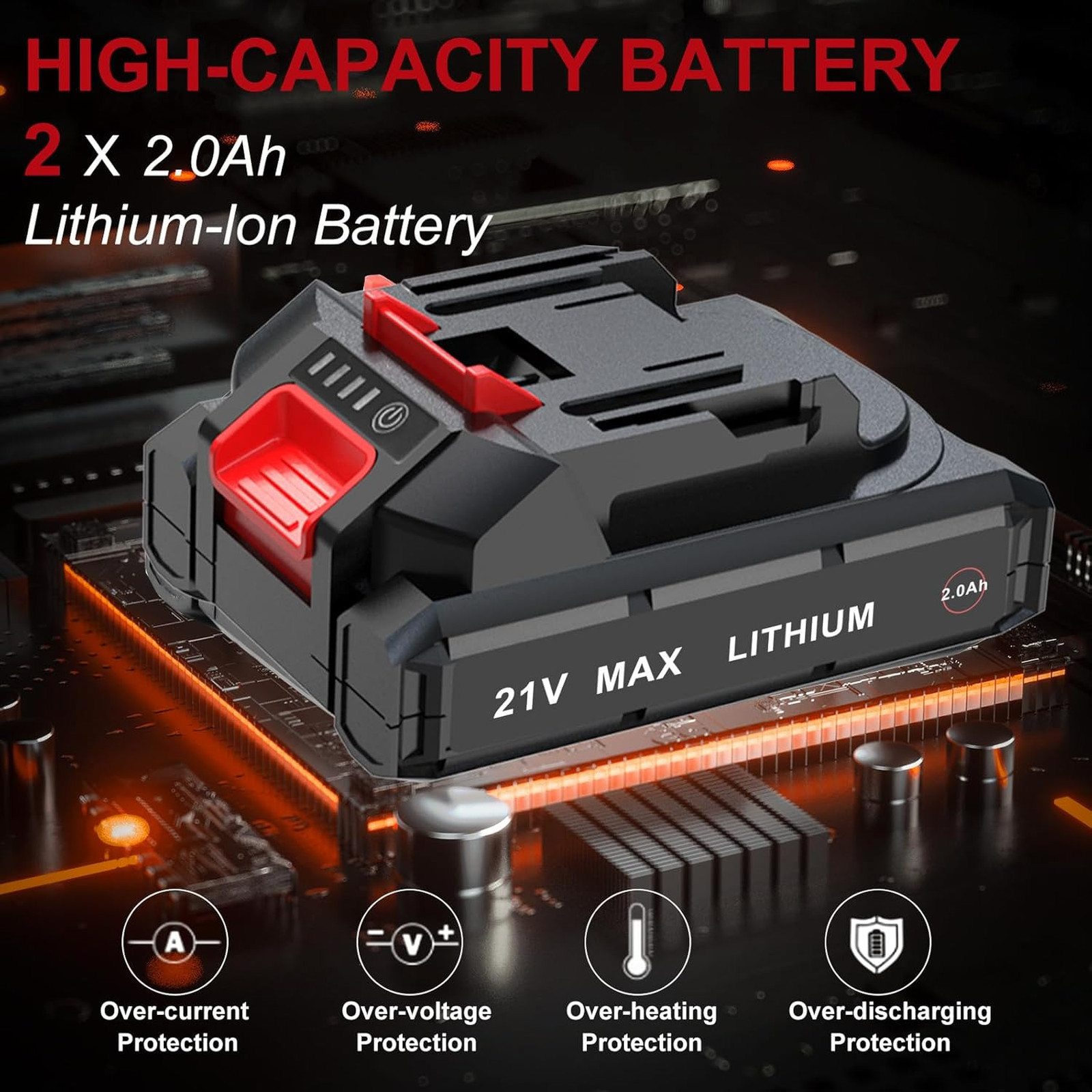 21V 3/8″ Cordless Ratchet Wrench Kit-74 Ft-lbs Brushless Electric Power Ratchet