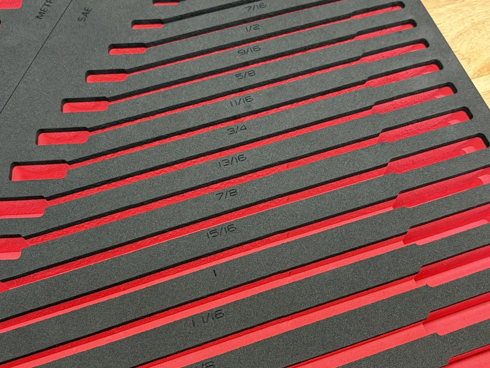 Snap-on RED Flank Dr Plus FOAM TRAY 38pc SAE Metric Combo Wrench Set FMWR13B