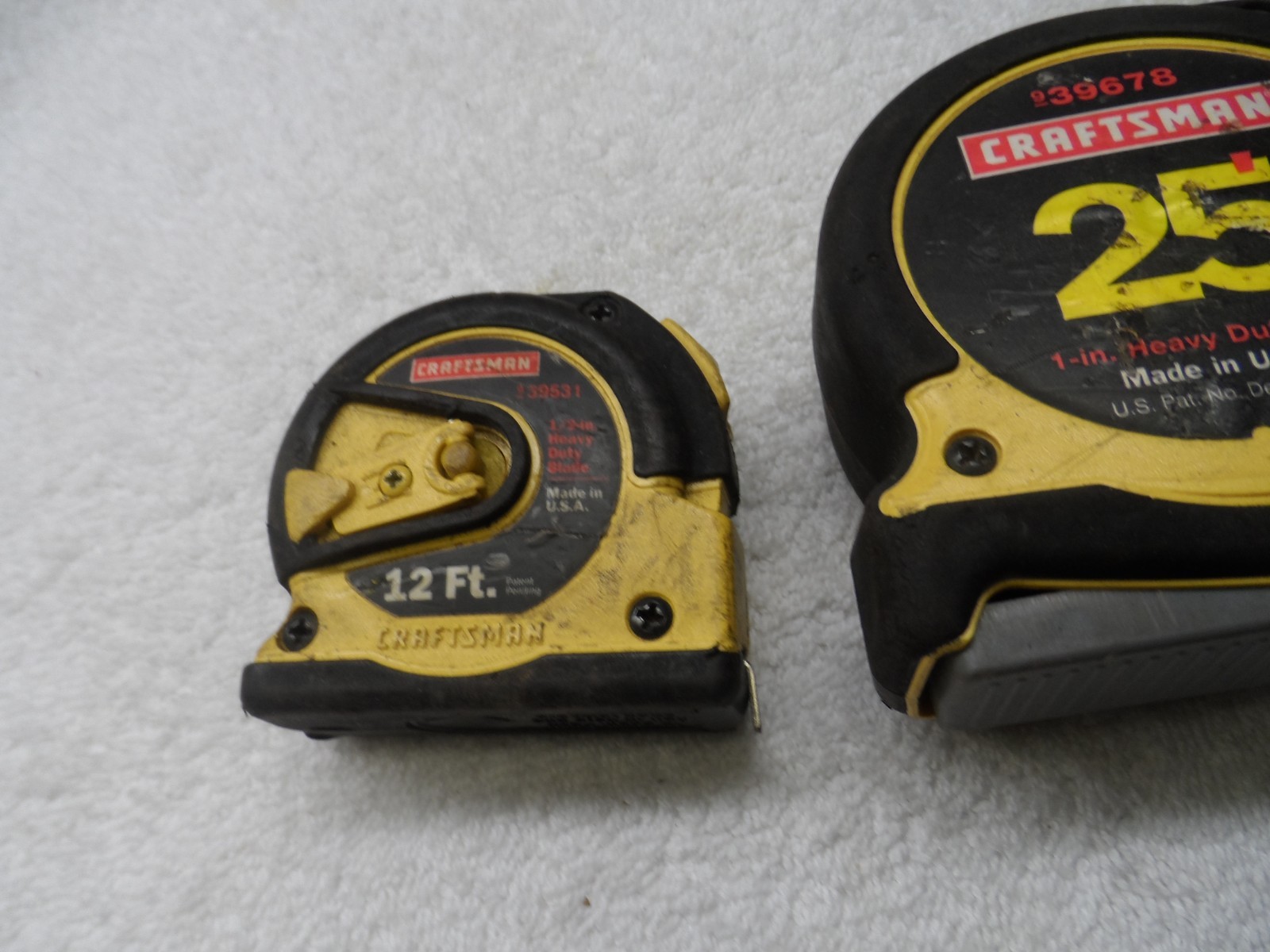 Craftsman USA Heavy Duty Locking Tape Measure Lot, 12 ft 25 ft 25 ft USA – 3 pcs